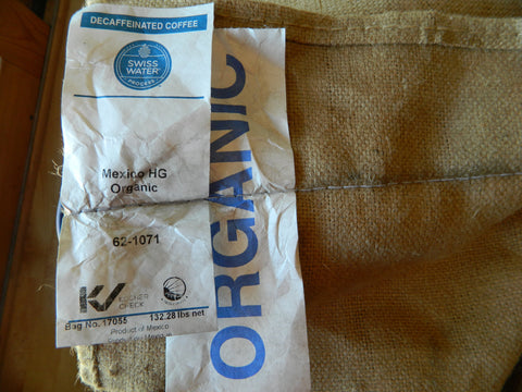 Organic Decaffeinated SWP Mexican coffee bag K