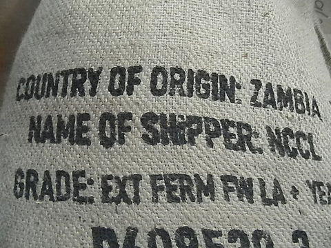 Zambia Yeast fermentation coffee bag back