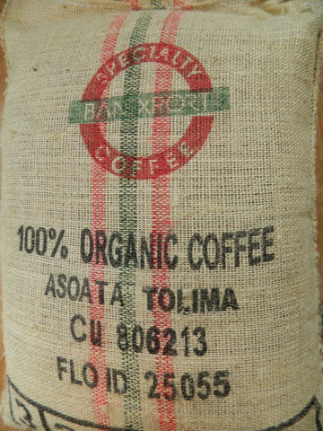 Organic Colombia Tolima coffee bag E