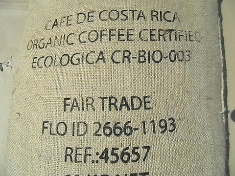 Costa Rica Organic FT Tierra Madre CV FW green coffee beans