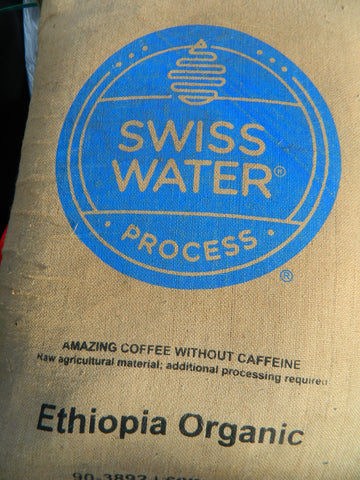 Ethiopian SWP Decaf Sidamo Natural Organic coffee bag KK